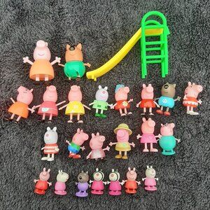 PEPPA PIG & FRIENDS FIGURINES Lot 23 Characters & Slide